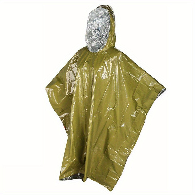 Emergency Rain Poncho with Hood and Thermal Blanket