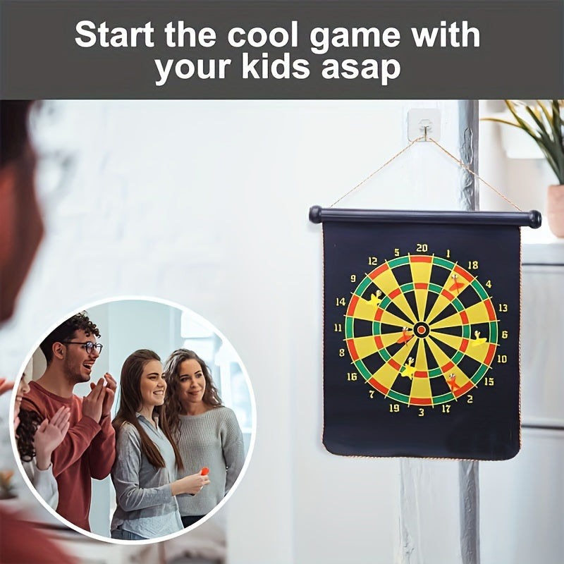 Double Sided Magnetic Dart Board with 4 Darts Set