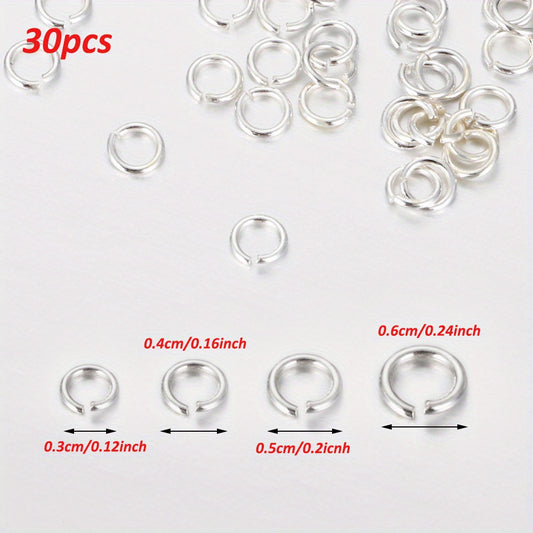 30pcs 925 Sterling Silver Open Jump Rings 3 6mm Split Ring Connectors