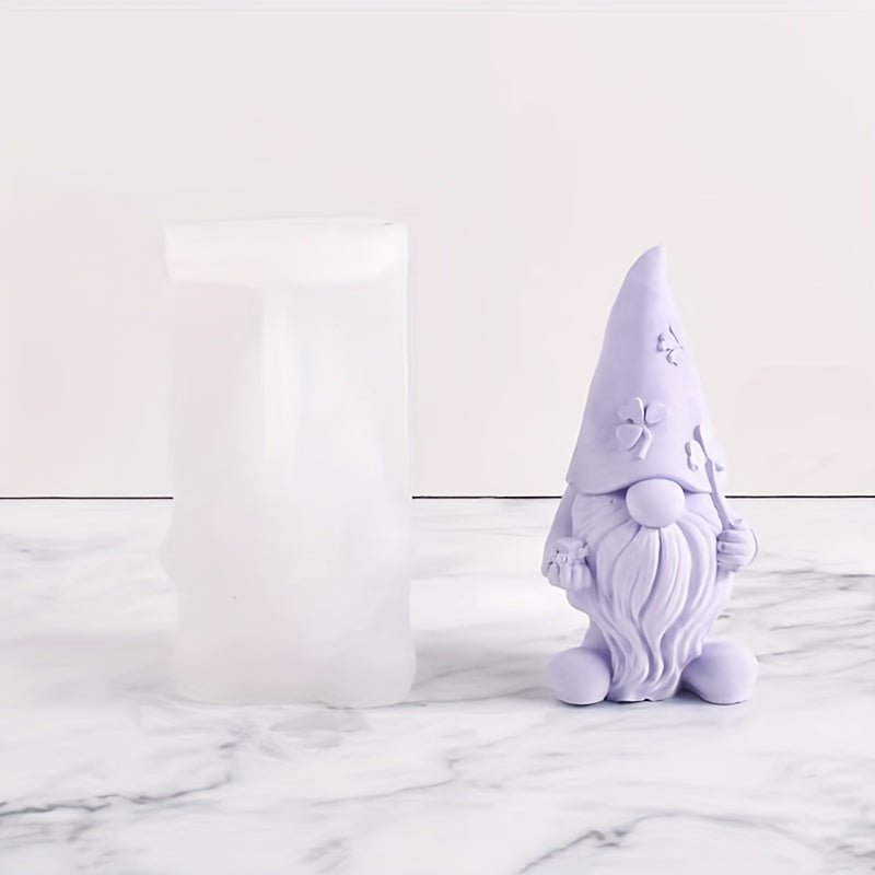 Christmas Dwarf Candle Mold Faceless Santa DIY Plaster Silicone Mold