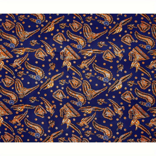 5.49m African Ethnic Batik Printed Fabric Double sided Geometric Print