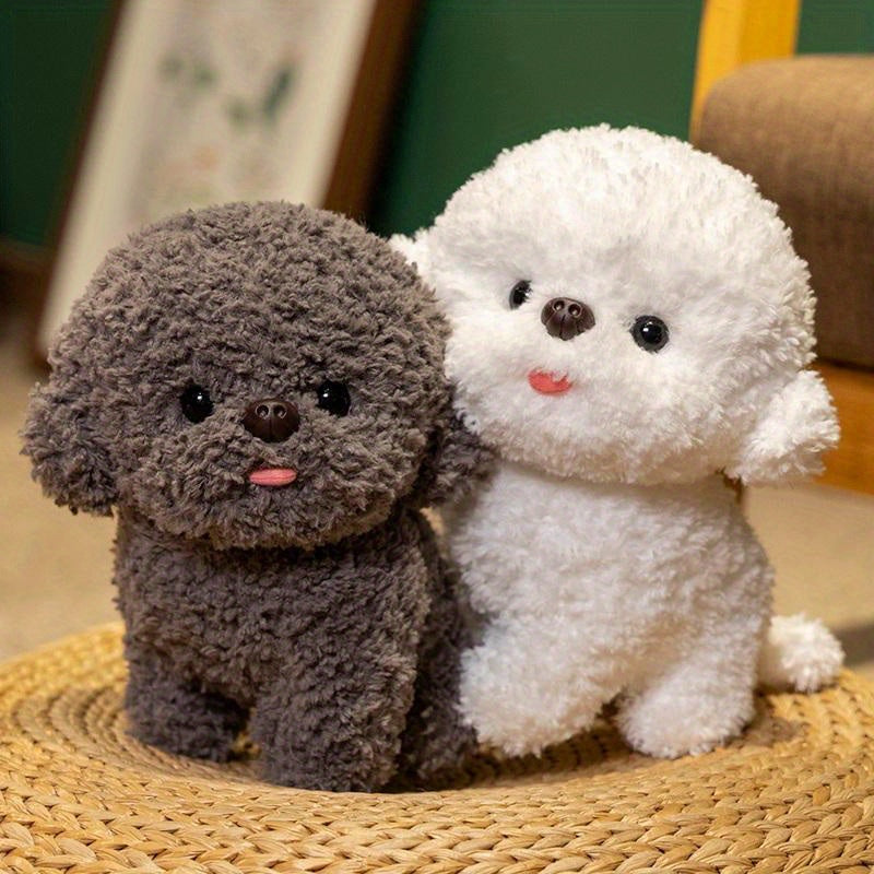 Soft Fluffy Teddy Dog Plush 2pcs Dark Gray