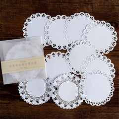 10 Sheets Hollow Lace Paper Three Sizes - 10, 9.5, 8.3 Inch