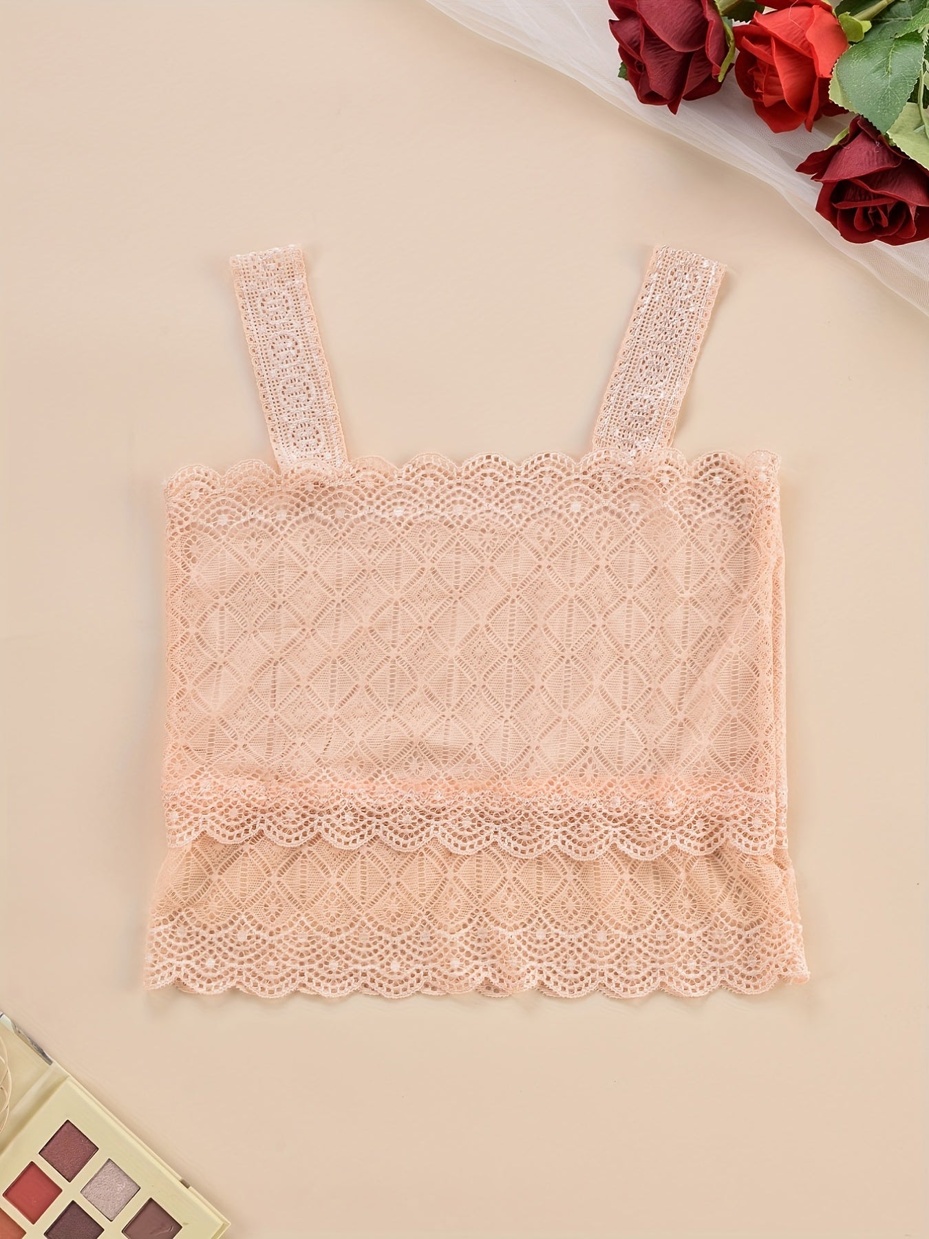 Jacquard Lace Tank Bra Seamless Wireless Bra