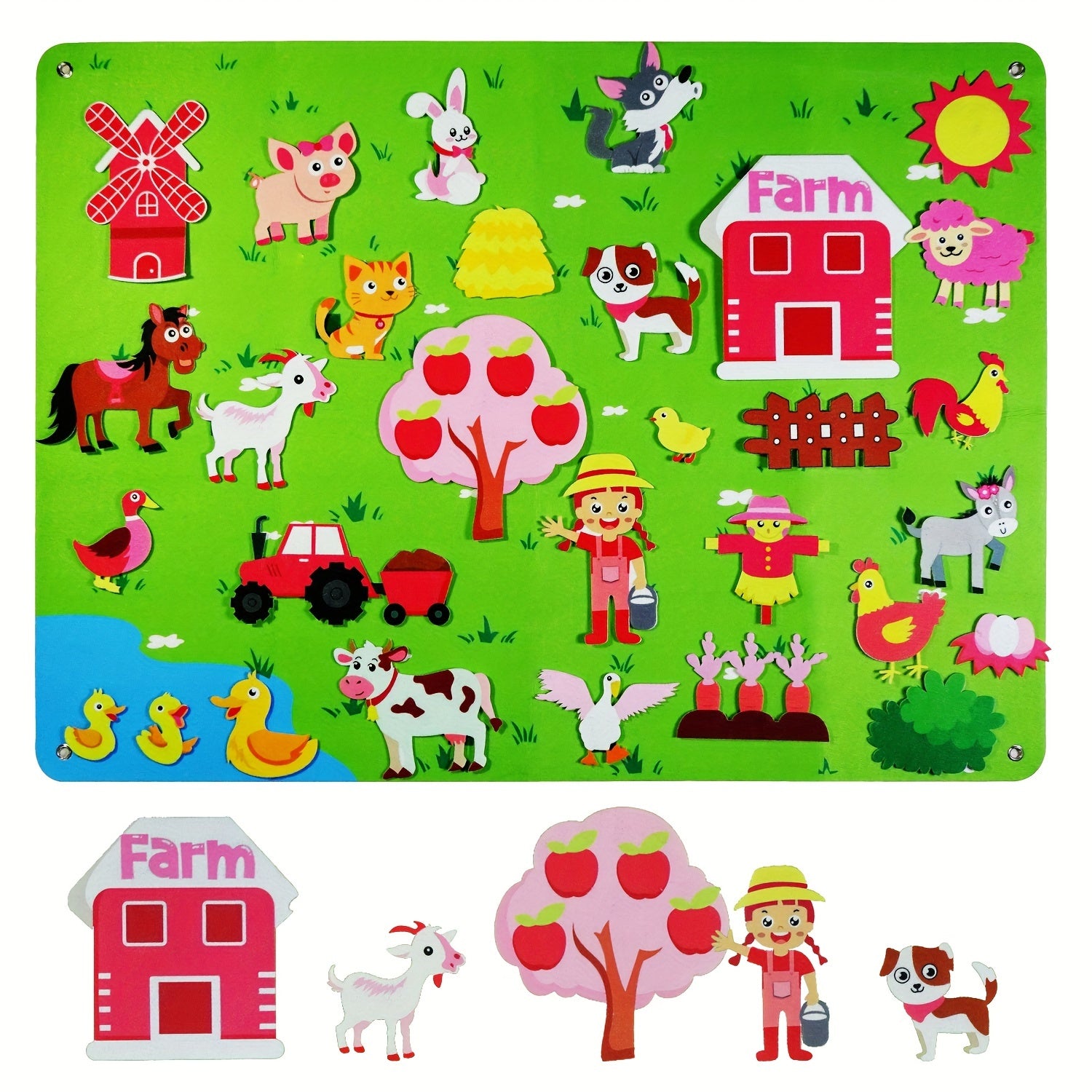 Interactive Farm & Underwater Felt Storyboard Set - Educational Activity Kit