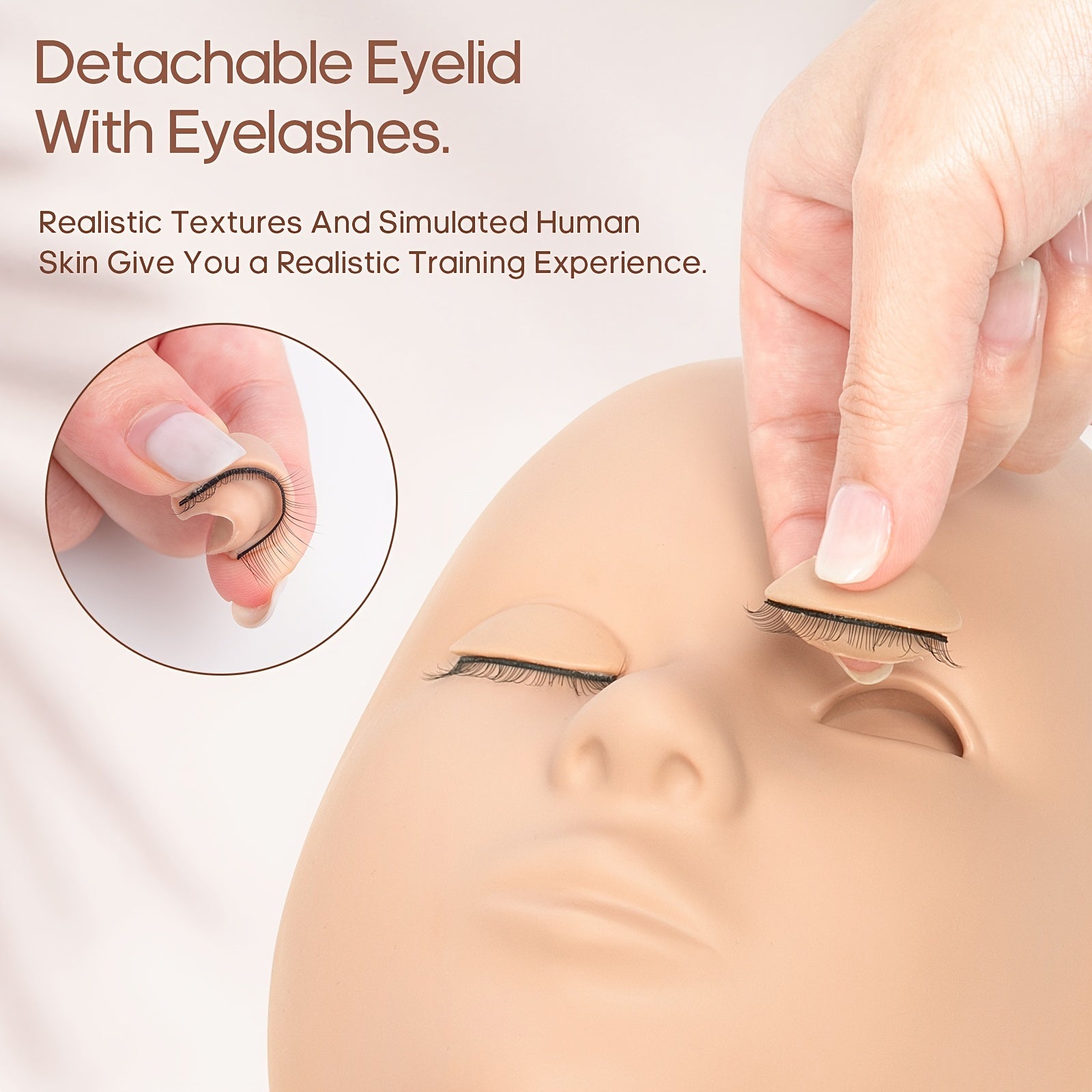 3 Pairs Silicone Eyelids for Mannequin Head with Lash Extension Training Pract