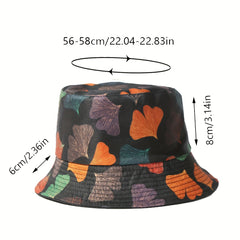 Unisex Ginkgo Leaf Sunshade Bucket Hat - Outdoor Vacation