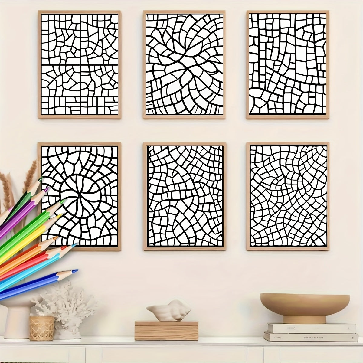 Creative Escape Mosaic Coloring Book - 20 Beautiful Sheets A4 Size