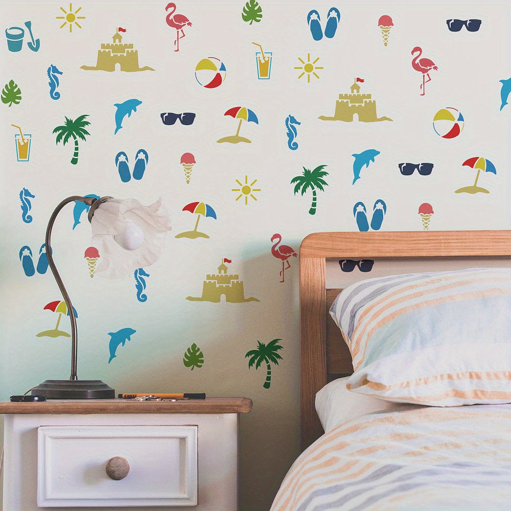 Summer Stencils Set for Wall Painting