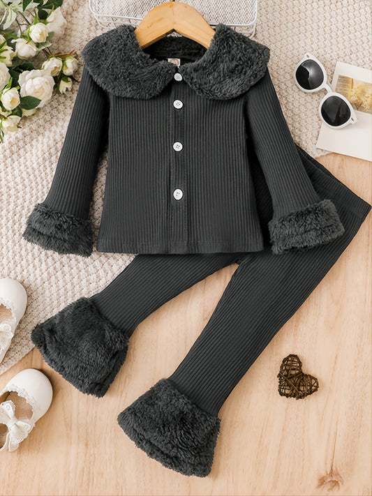 Girls Long Sleeve Tops Pants Set Fall Winter Clothes
