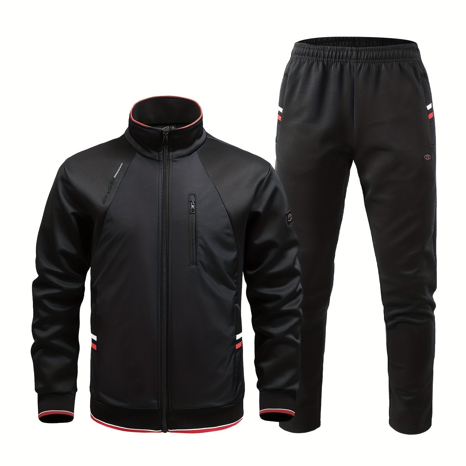 Men's Zip Up Jacket & Elastic Waist Pants Set