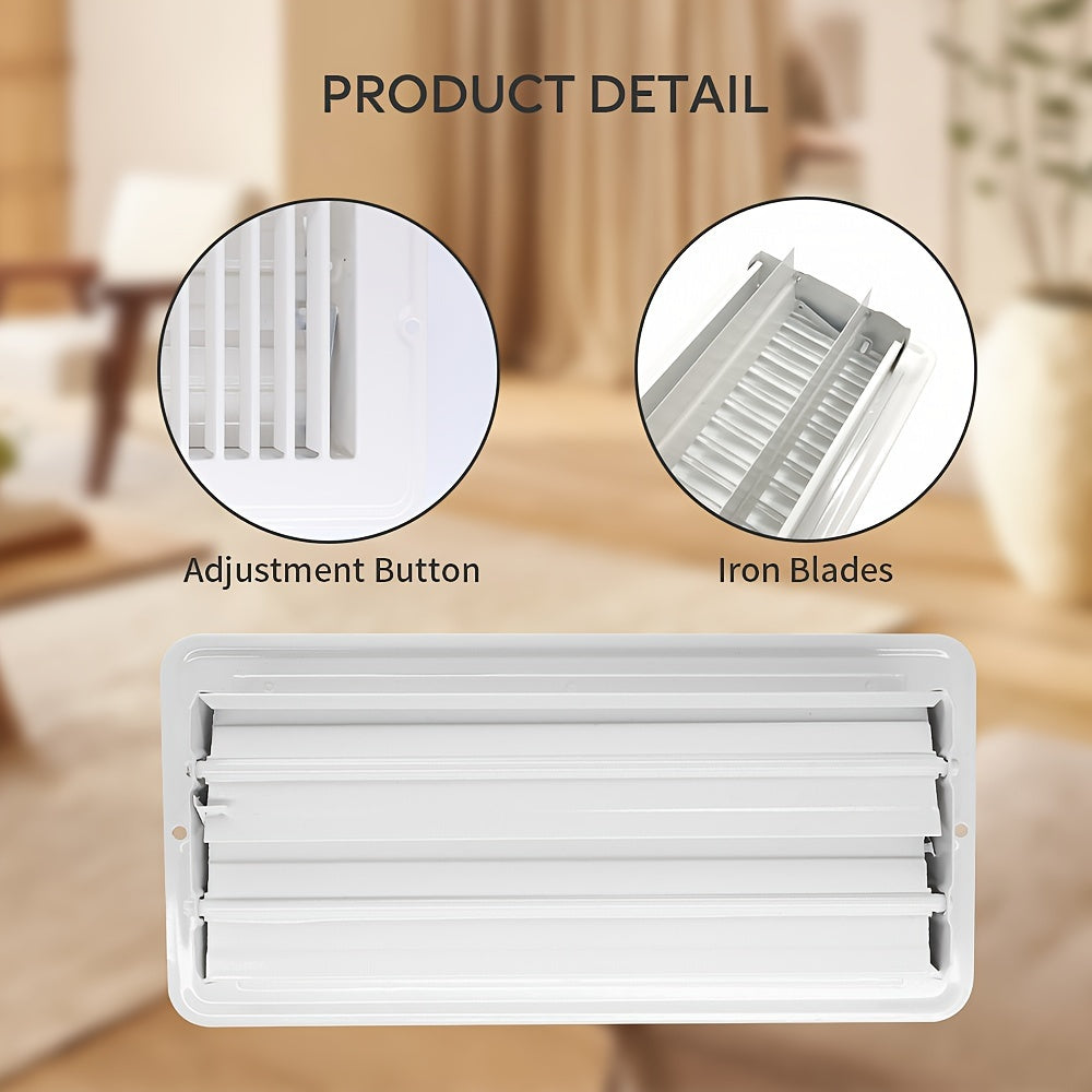 2pcs 4 X 10 Floor Register Vent Covers Adjustable Air Vent Magnetic PVC Screen