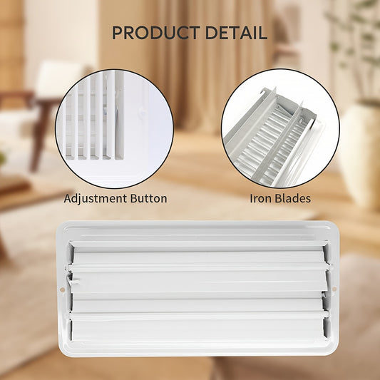 2pcs 4 X 10 Floor Register Vent Covers Adjustable Air Vent Magnetic PVC Screen