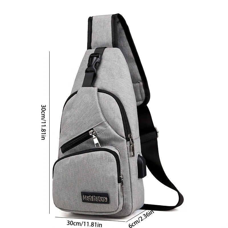 Men's Crossbody Bag with USB Charging Port