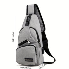 Men's Crossbody Bag with USB Charging Port