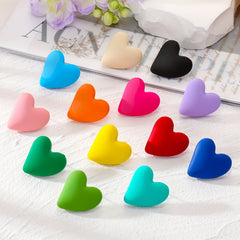 Summer Candy Heart Stud Earrings Classic Style Resin Jewelry