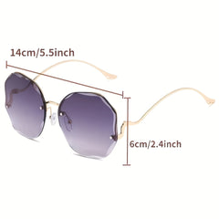 Men Rimless Sunglasses Street Style UV Protection Summer Sunglasses