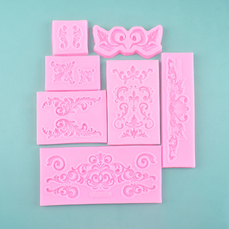 7pcs European Style Embossed Silicone Mold Sets