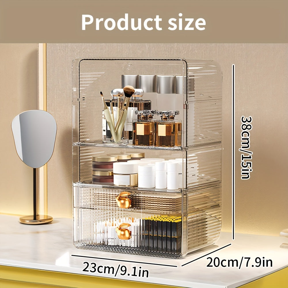 Cosmetic Storage Rack with Drawers and Compartments
