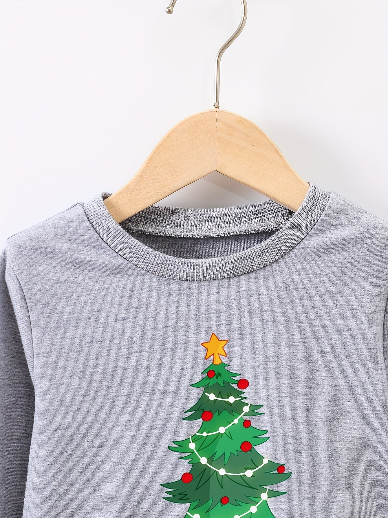 Christmas Tree Pattern Boys Sweatshirt Kids Long Sleeve Pullover