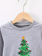 Christmas Tree Pattern Boys Sweatshirt Kids Long Sleeve Pullover