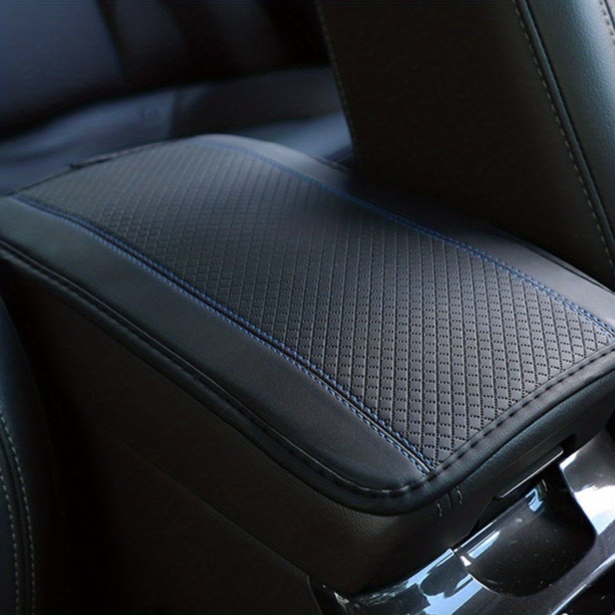 Car Armrest Mat Leather Double Line Non slip Armrest Cover