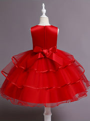 Princess Dress For Christmas Birthday & Evening Parties Sleeveless Flower Embroi