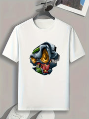 Colorful Pattern Print Men's Graphic T-shirt for Summer
