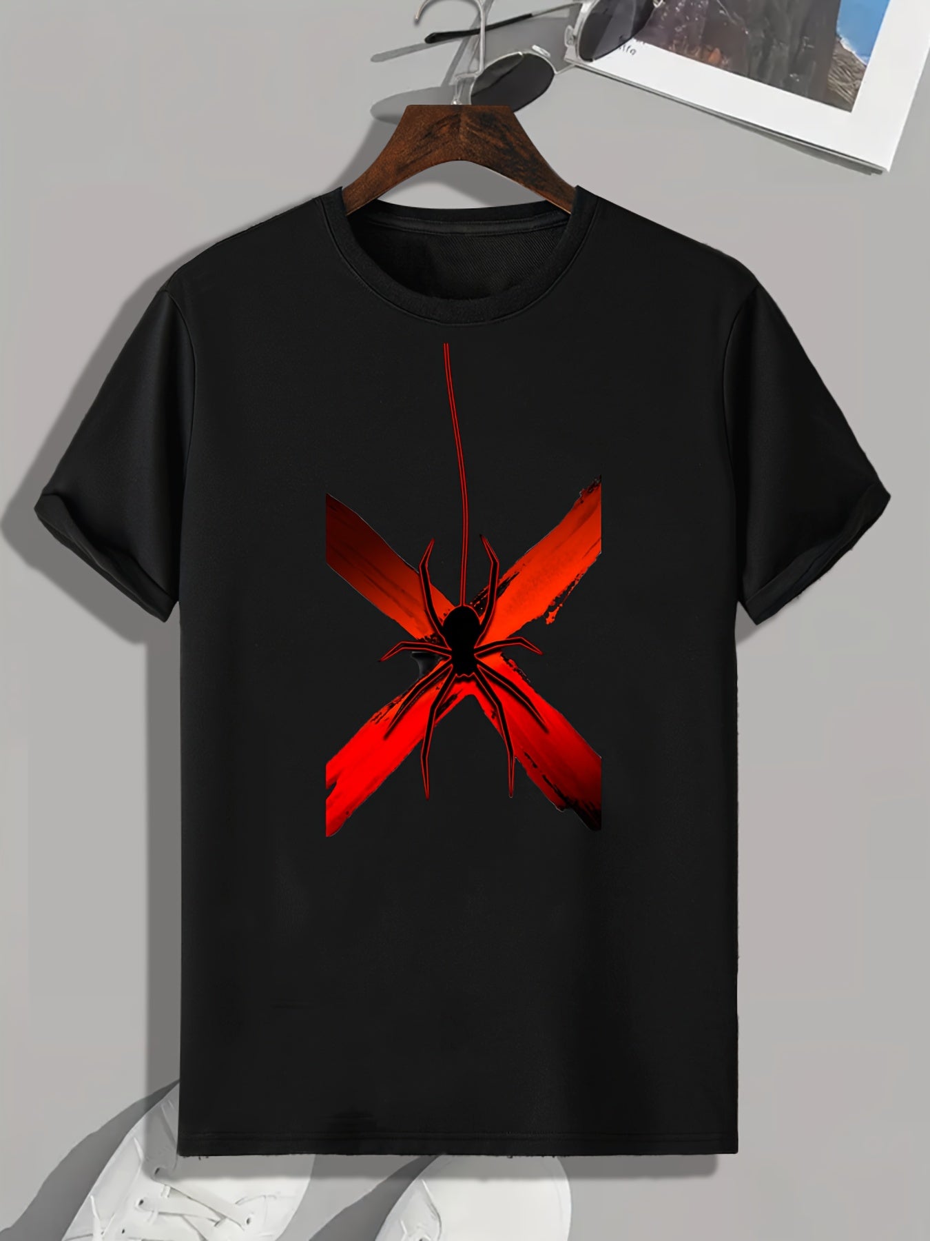 Spider Print Men's Graphic T Shirt for Halloween