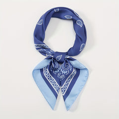 Casual Paisley Print Bandana Classic Satin Square Scarf For Women