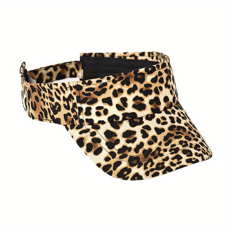 Leopard Print Stylish Visor Hat Lightweight UV Protection Sun Hat