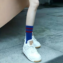 3 Pairs Letter Striped Socks Sports Stockings
