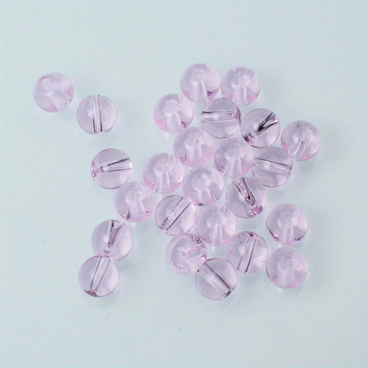 25 Glass Round Beads 0.31" for DIY Jewelry Making