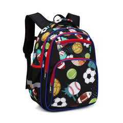 Casual Oxford Sports Theme Student Backpack for Boys