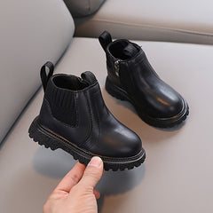 Girls' Lightweight Non-Slip Boots with Zipper for All Seasons