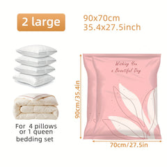 2pcs Vacuum Compression Storage Bags for Clothes Blankets Shirts Household