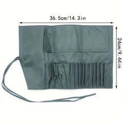 Dark Green Makeup Brush Holder Case Portable Travel Storage Basket