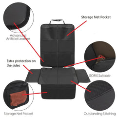 2 Pack Large Car Seat Protectors for Kids with Storage Bag