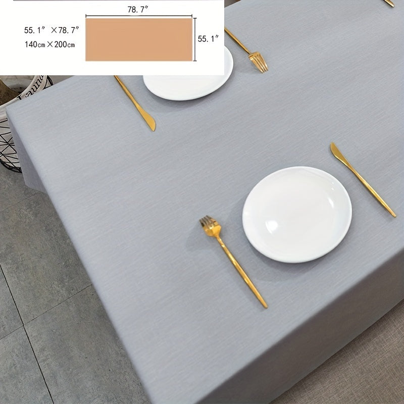 Nordic Light Gray Waterproof Tablecloth Anti-scalding Solid Desk Coffee PVC Mat