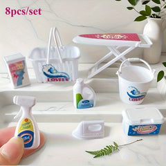 8pcs Mini Laundry Tools Set Ornament DIY Photography Props