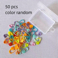 50pcs Marking Buckles Safety Pins with Storage Box Mini Knitting Needles