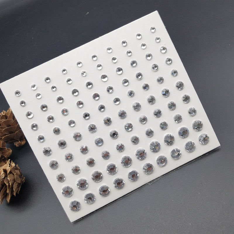 Colorful Rhinestone Pearl Face Sticker