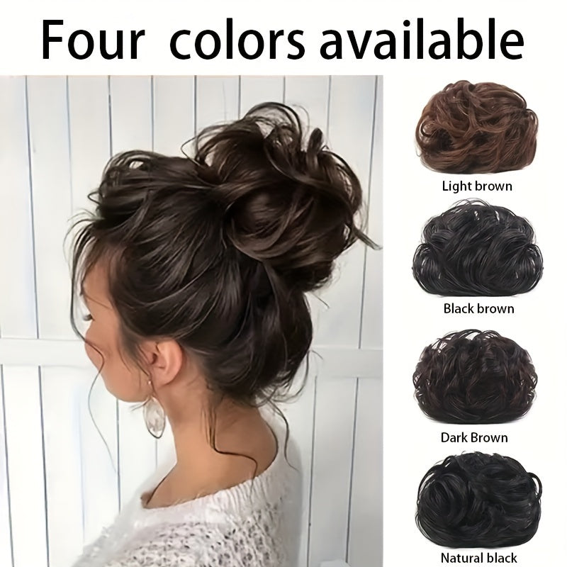 Wavy Curly Claw Clip In Bun Hair Piece Tousled Updo Hairpiece