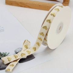 9m Embroidery Peach Heart Webbing Flower Gift Wrapping Cake Baking Packaging