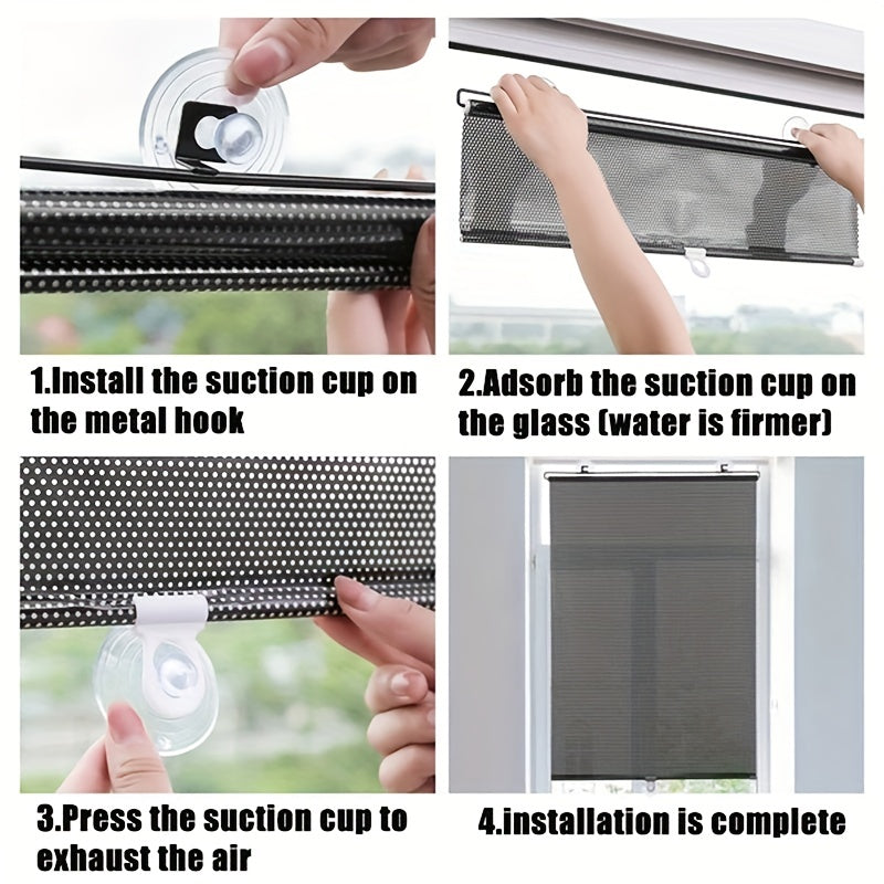 1pc Automatic Roller Blinds for Car Bedrooms Kitchen Office Window