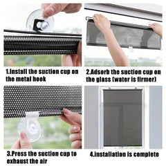 1pc Automatic Roller Blinds for Car Bedrooms Kitchen Office Window