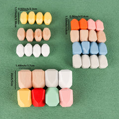 Montessori Balance Wooden Colorful Stones Stacking Game
