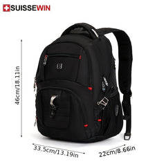 SUISSEWIN Men's Backpack Large Capacity Bookbag Travel Bag