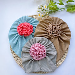 Soft Elastic Strip Flower Baby Hat For Girl