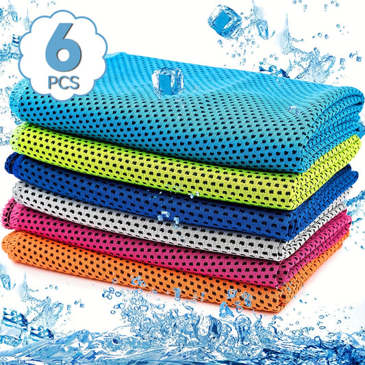 6 Pack Portable Cooling Towel Microfiber Soft Breathable Towel